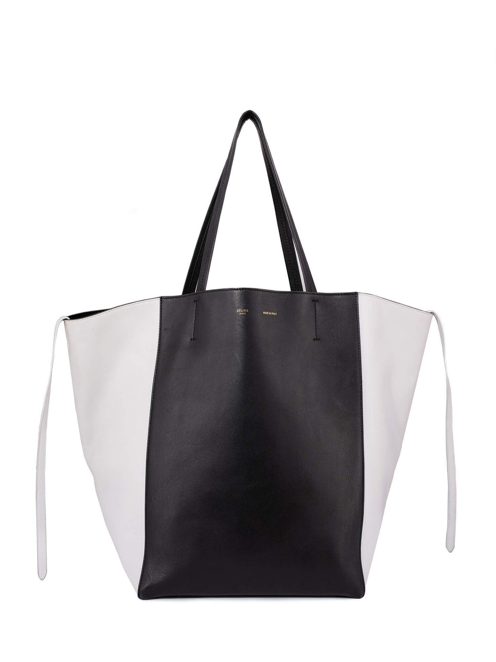 Celine Leather Medium Phantom Bag Black White