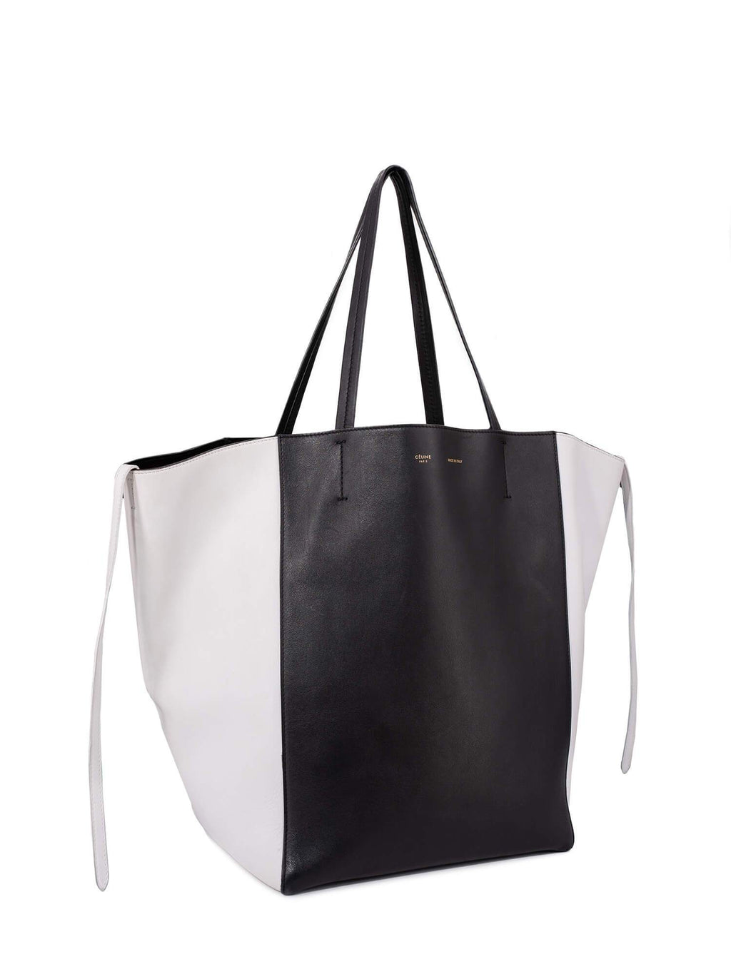 Celine Leather Medium Phantom Bag Black White