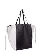 Celine Leather Medium Phantom Bag Black White