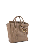 Celine Leather Nano Luggage Bag Taupe