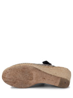 Celine Leather Platform Wedge Espadrilles Grey