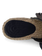 Celine Leather Platform Wedge Espadrilles Grey