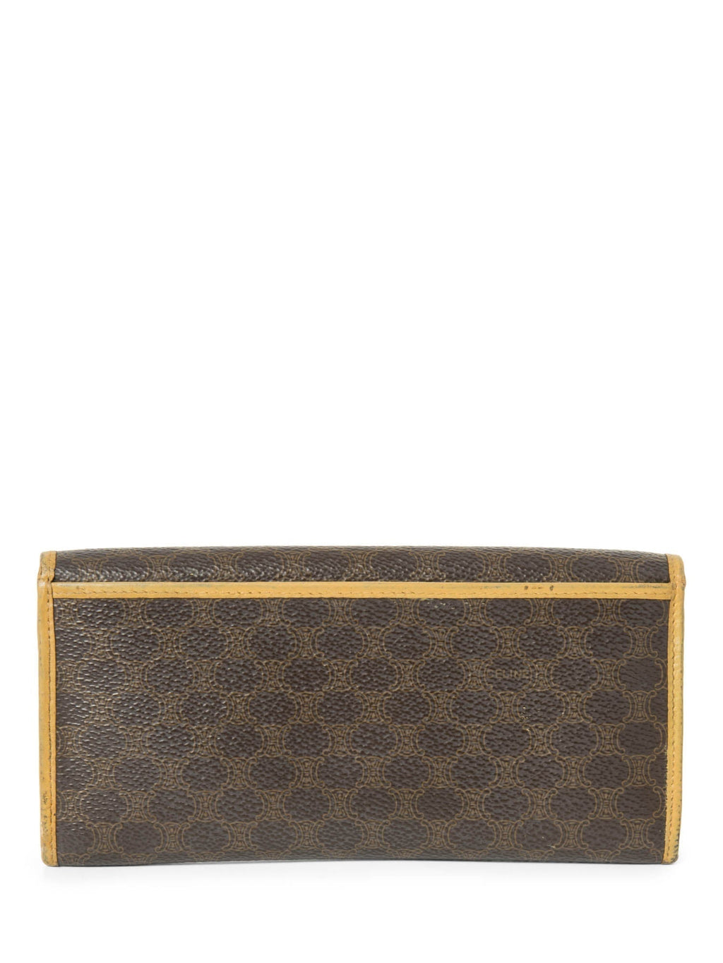 Celine Logo Canvas Flap Long Wallet Brown