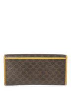 Celine Logo Canvas Flap Long Wallet Brown