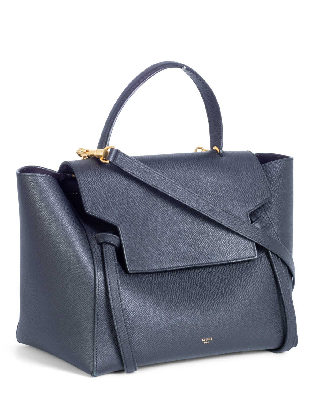 Celine Logo Grainy Leather Belt Bag Black