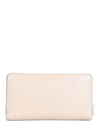 Celine Logo Leather Zippered Wallet Beige