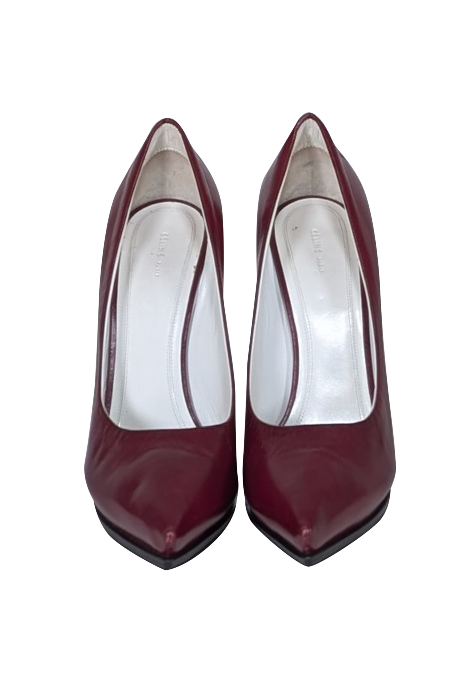Celine - Maroon Leather Chunky Heel Pumps Sz 10