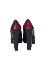 Celine - Maroon Leather Chunky Heel Pumps Sz 10