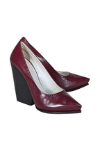 Celine - Maroon Leather Chunky Heel Pumps Sz 10