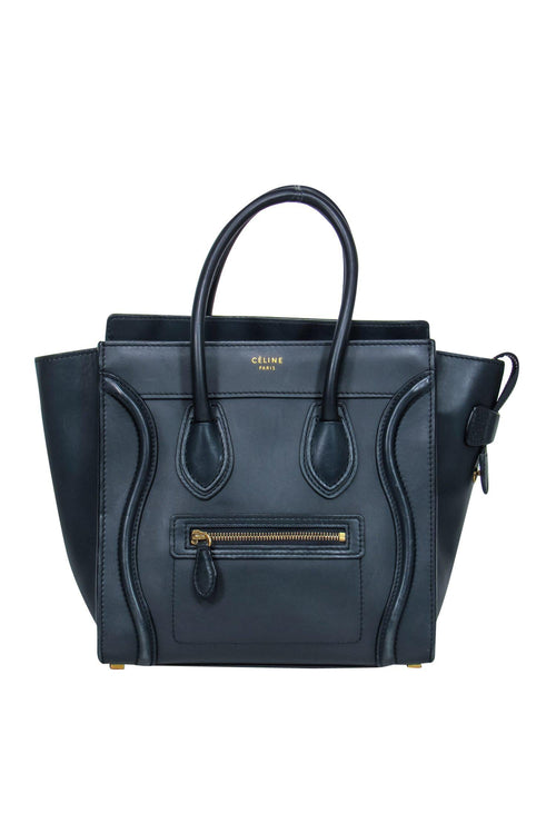 Celine - Navy Leather “Micro Luggage” Handbag