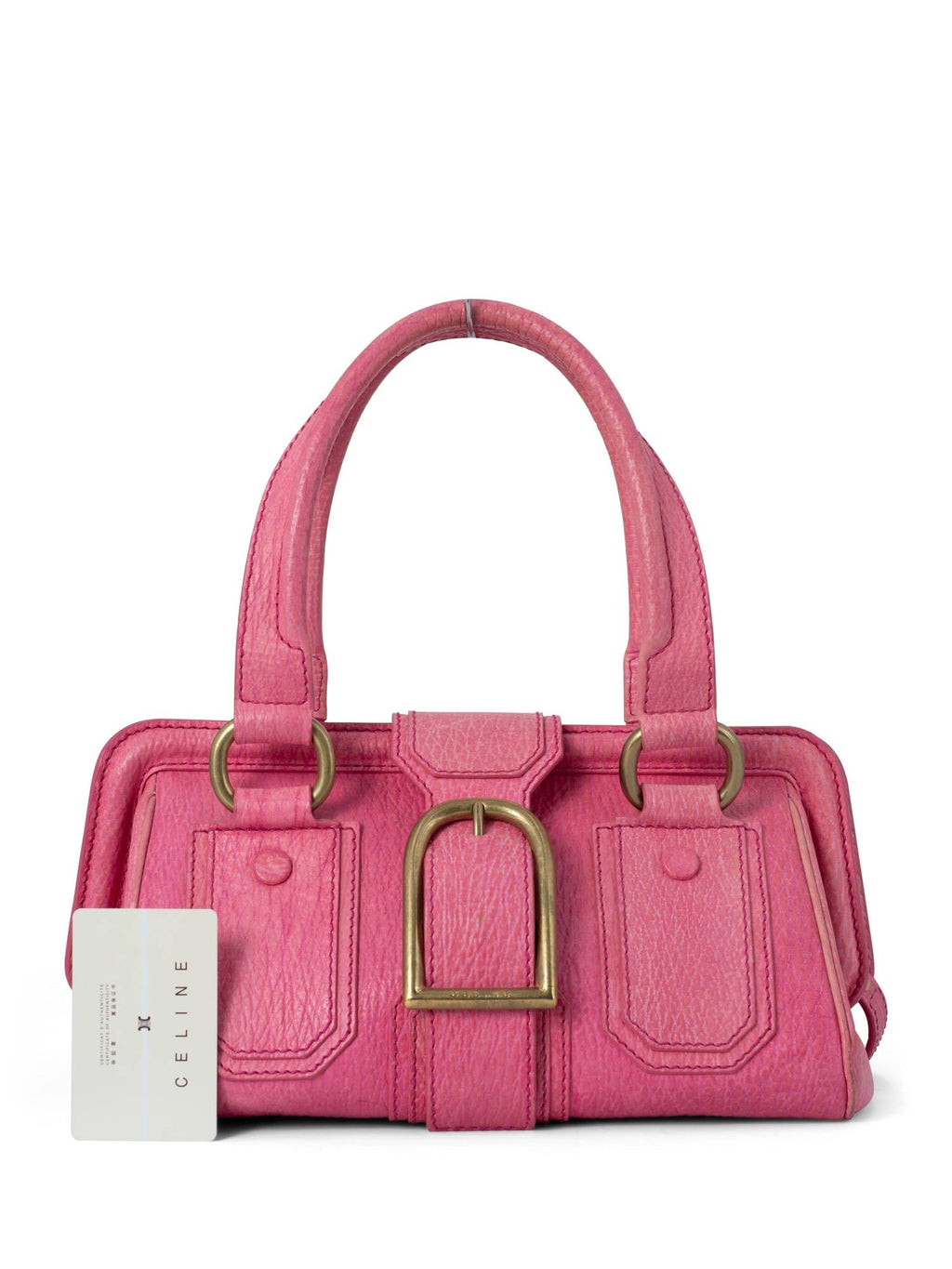 Celine Pebble Leather Ella Doctor Bag Pink