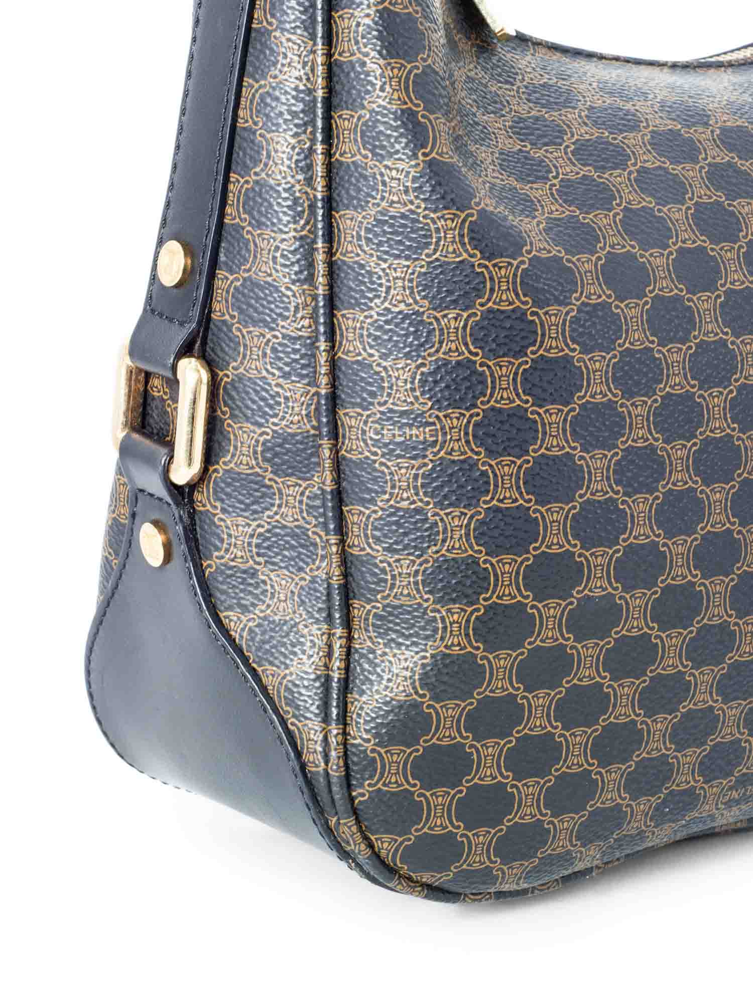 Celine Vintage Monogram Macadam Hobo Bag Brown