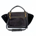 CELINE Celine Celine Trapeze bag in black patent leather and suede