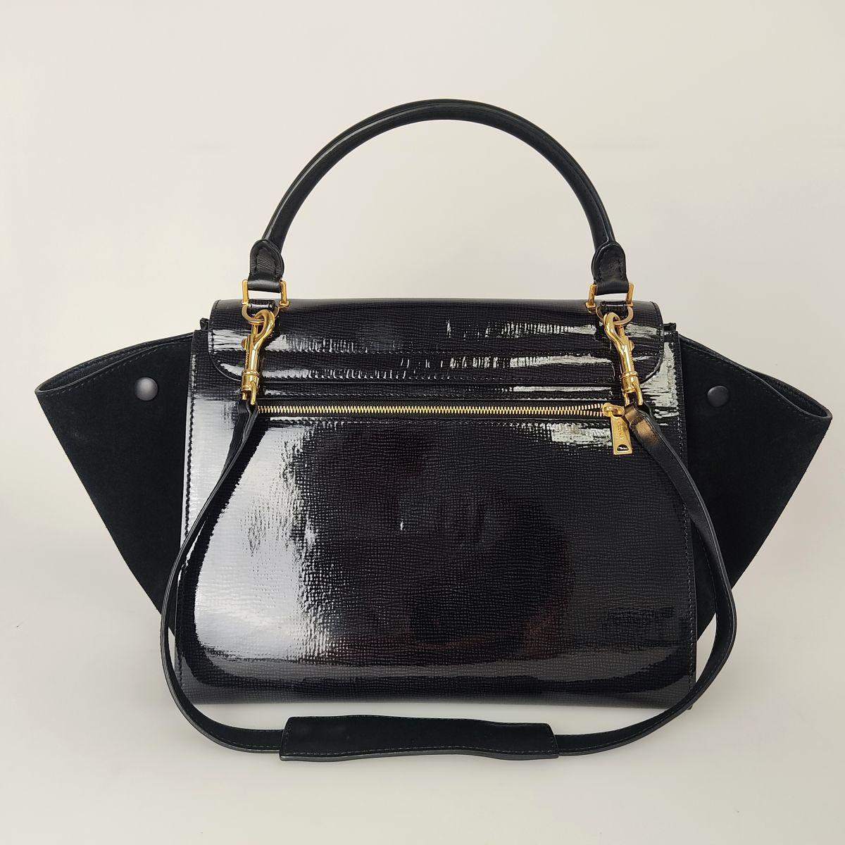 CeLINE Trapeze bag in black patent leather