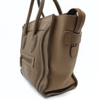 CELINE Celine Celine Luggage Micro handbag in dove-grey leather