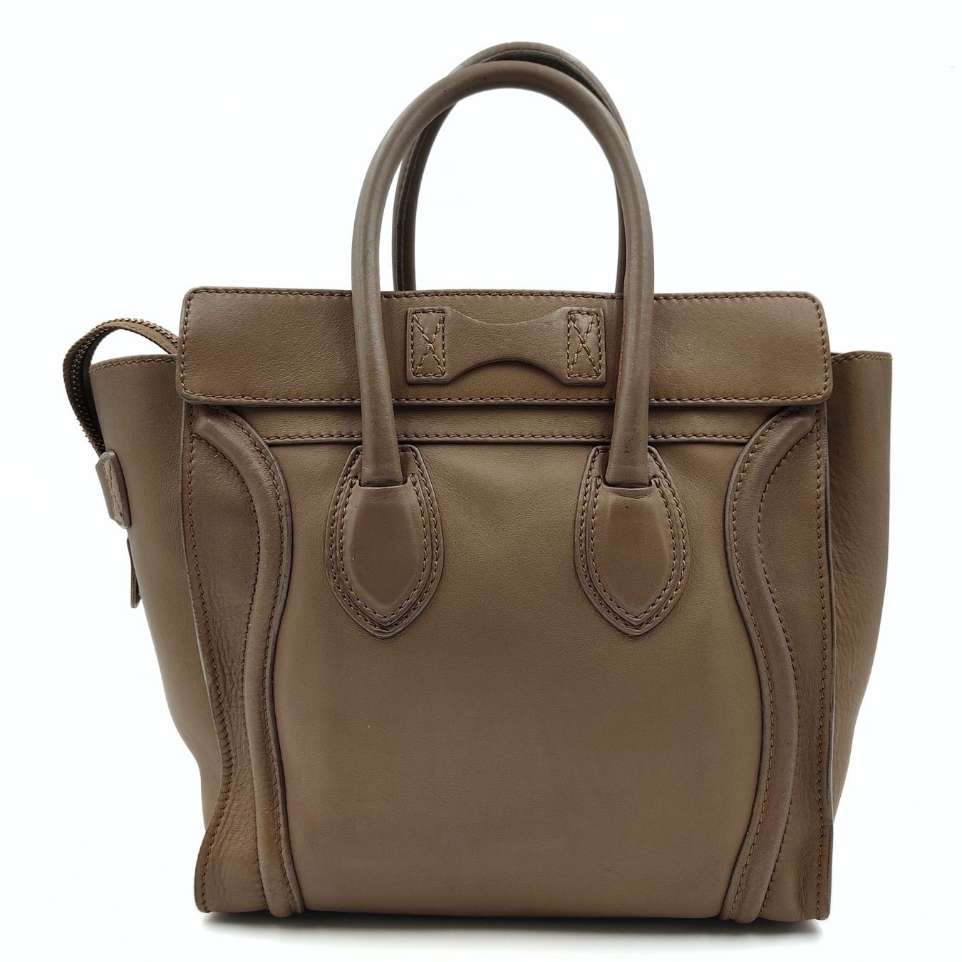 CELINE Celine Celine Luggage Micro handbag in dove-grey leather