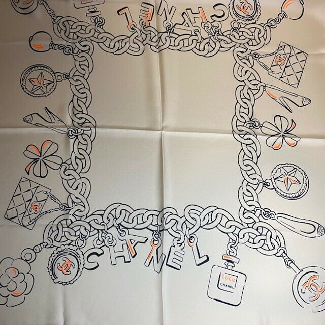 Chanel Logo Print Silk Scarf