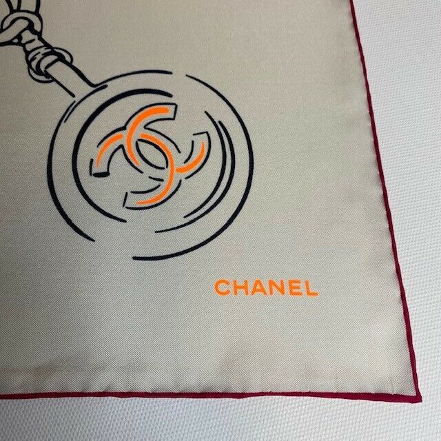 Chanel Logo Print Silk Scarf