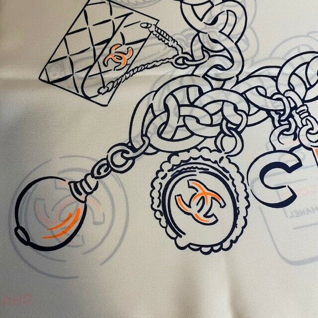 Chanel Logo Print Silk Scarf