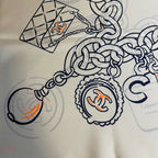 Chanel Logo Print Silk Scarf