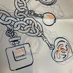 Chanel Logo Print Silk Scarf