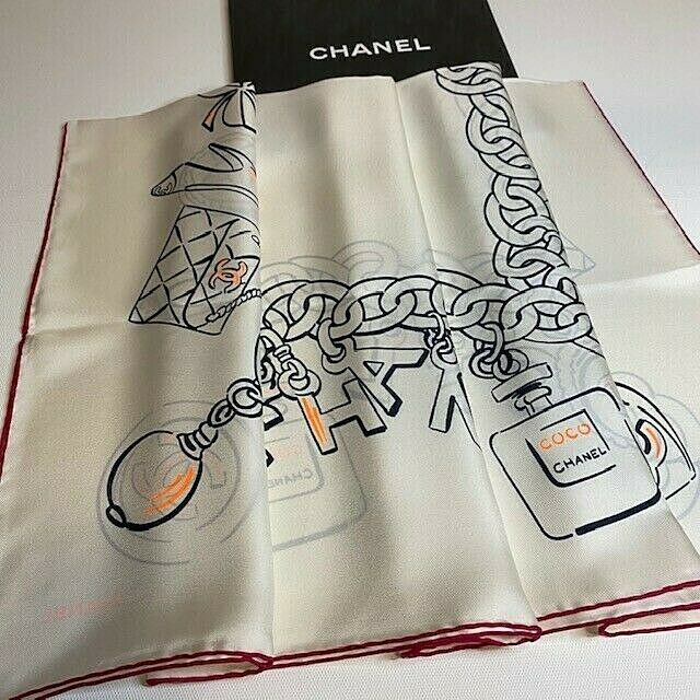 Chanel Logo Print Silk Scarf
