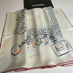 Chanel Logo Print Silk Scarf