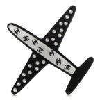 CHANEL Faux Pearl & Resin CC Airplane Brooch