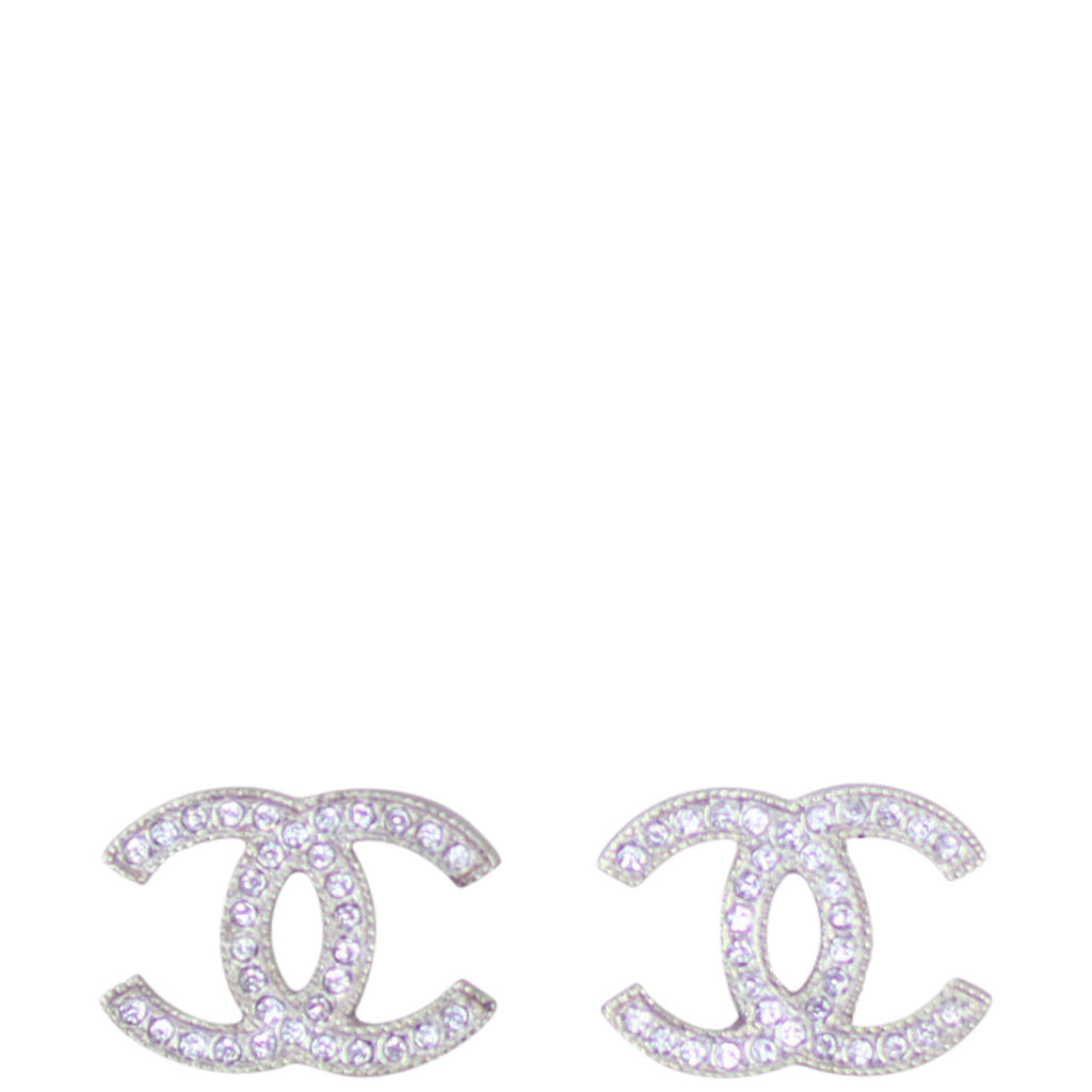 CHANEL CC Crystal Stud Earrings