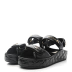 CHANEL Calfskin Logo Platform Sandals