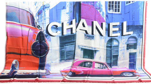 CHANEL Cuba Collection Limited Edition Silk Shawl