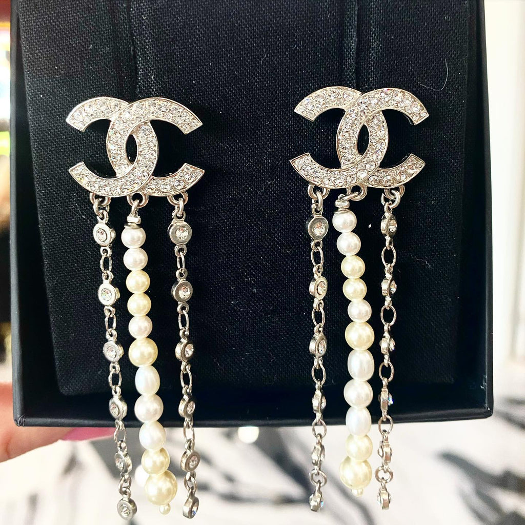 Chanel Logo Drop Earrings