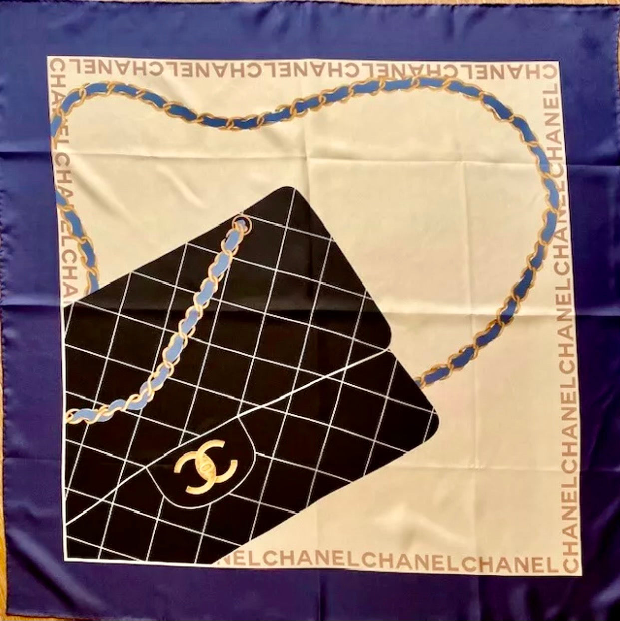 Chanel Vintage Classic Silk Scarf