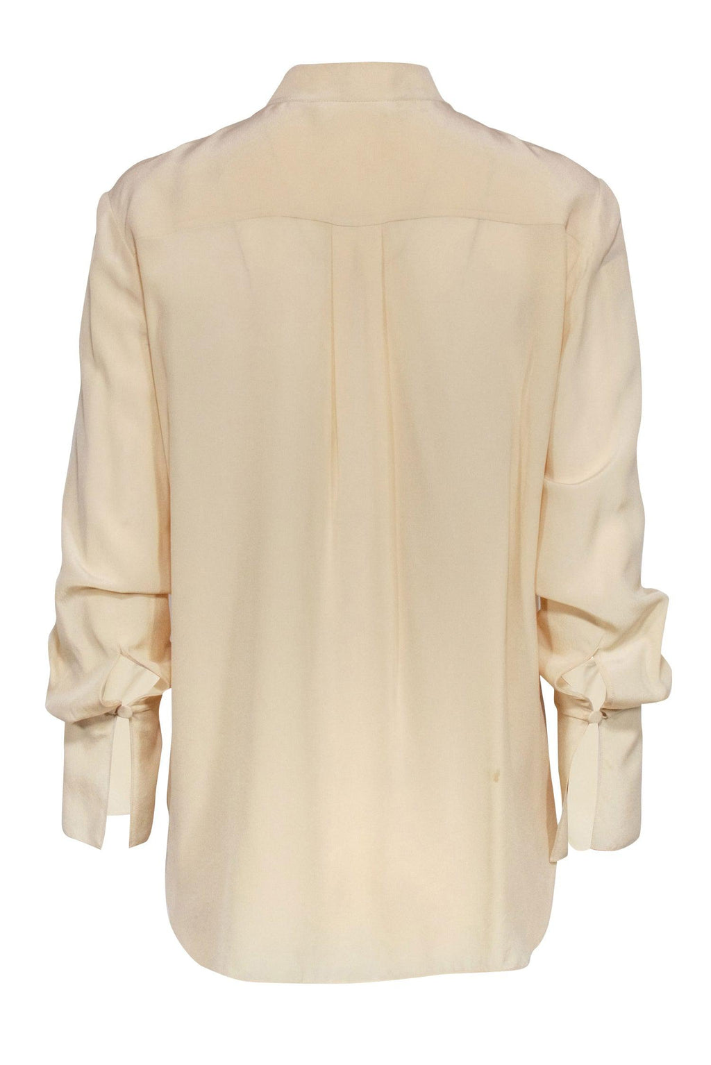 Chloe - Beige Ruffled Front Blouse Sz S