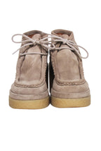 Chloe - Beige Suede Platform Booties Sz 10