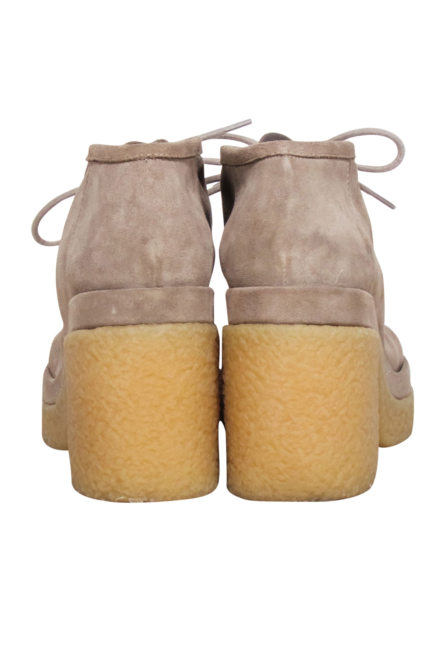 Chloe - Beige Suede Platform Booties Sz 10