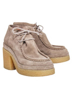 Chloe - Beige Suede Platform Booties Sz 10