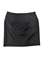 Chloe - Black Button Front Wool Blend Skirt Sz 8