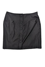 Chloe - Black Button Front Wool Blend Skirt Sz 8
