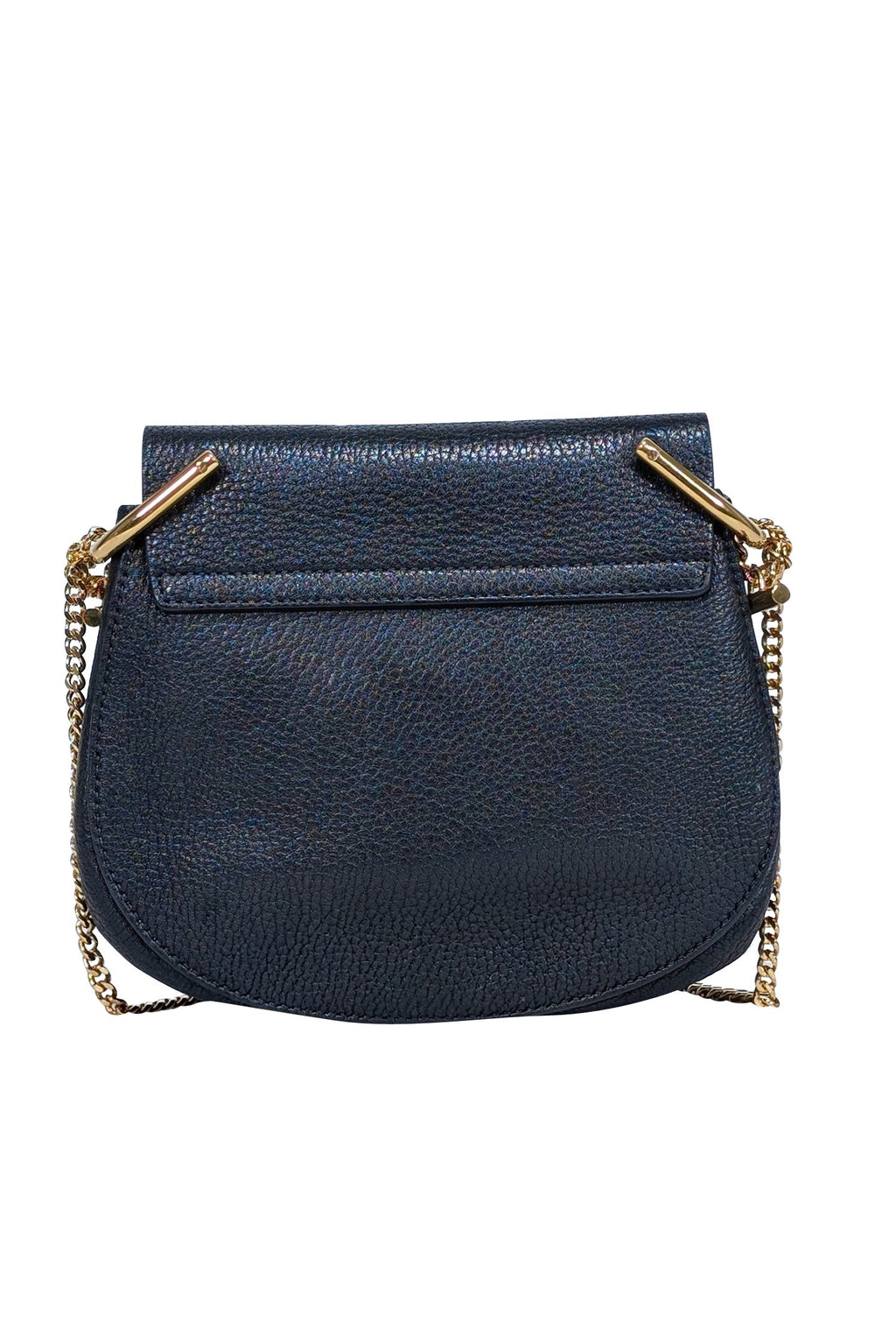 Chloe - Black Grained Lambskin Leather "Drew" Crossbody Bag