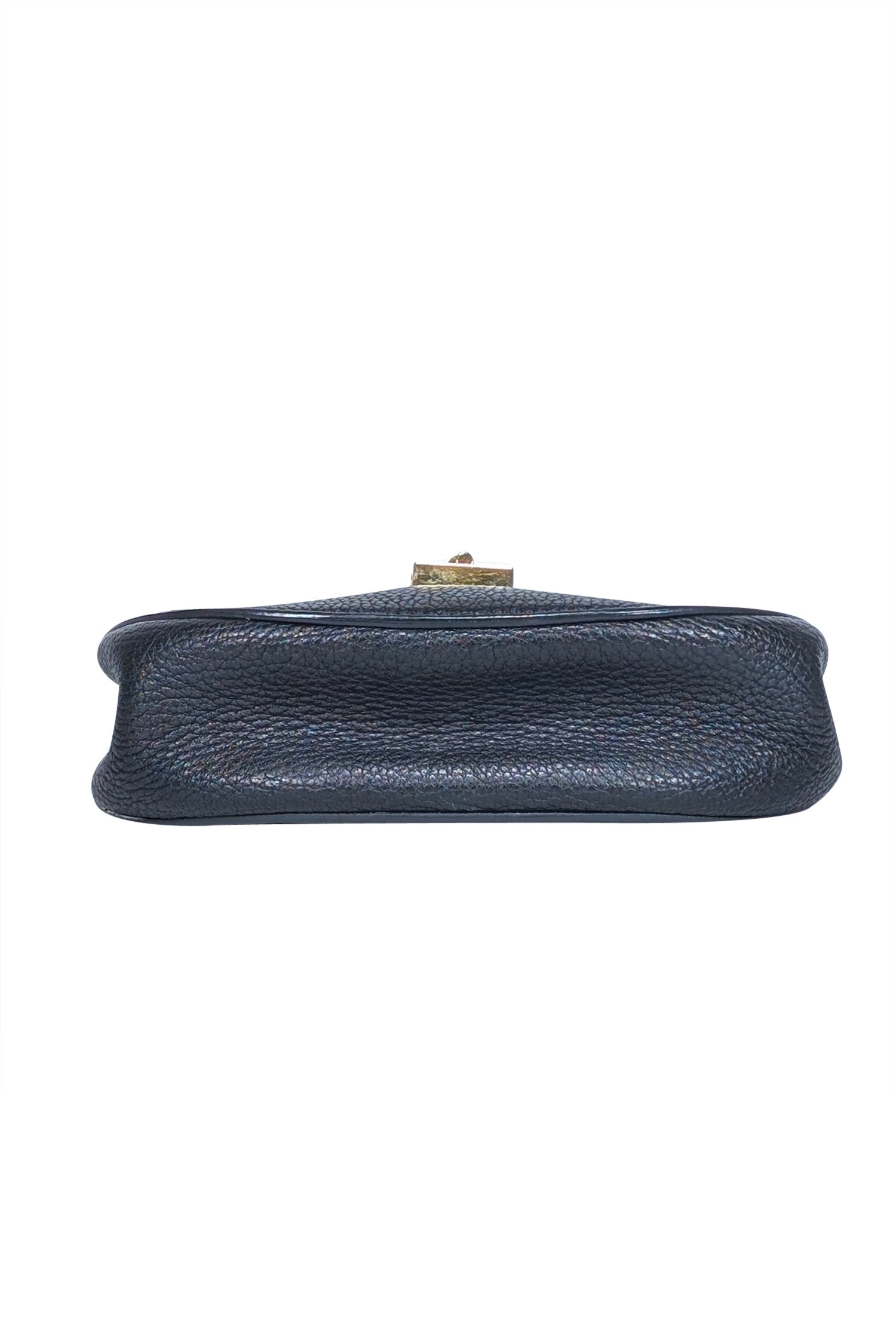 Chloe - Black Grained Lambskin Leather "Drew" Crossbody Bag