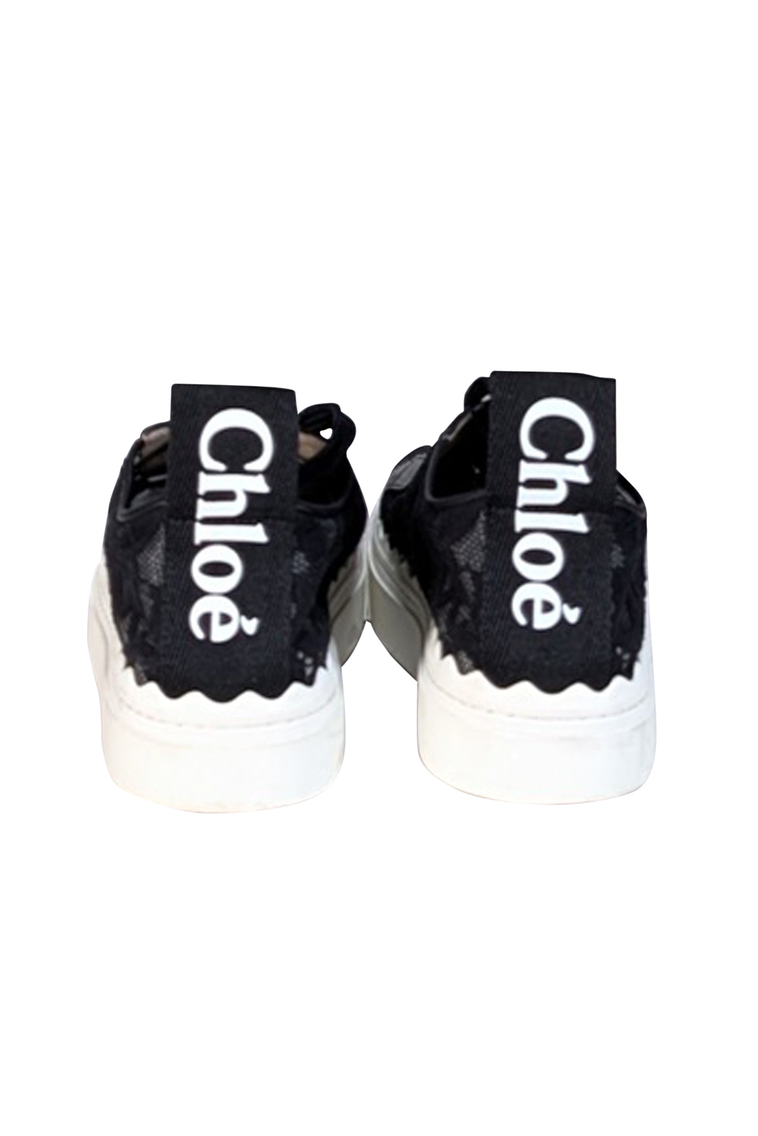 Chloe - Black Lace Lace Up Sneakers Sz 8
