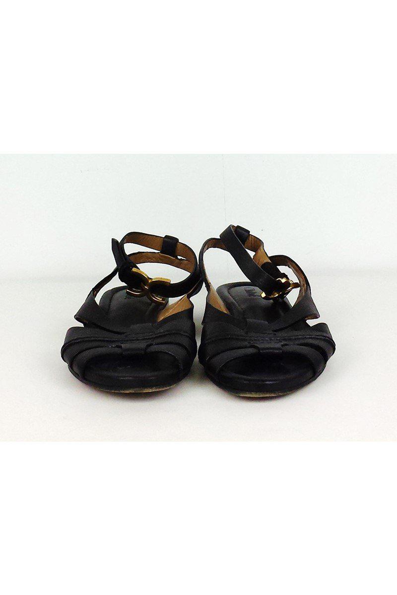 Chloe - Black Leather Sandals Sz 5.5