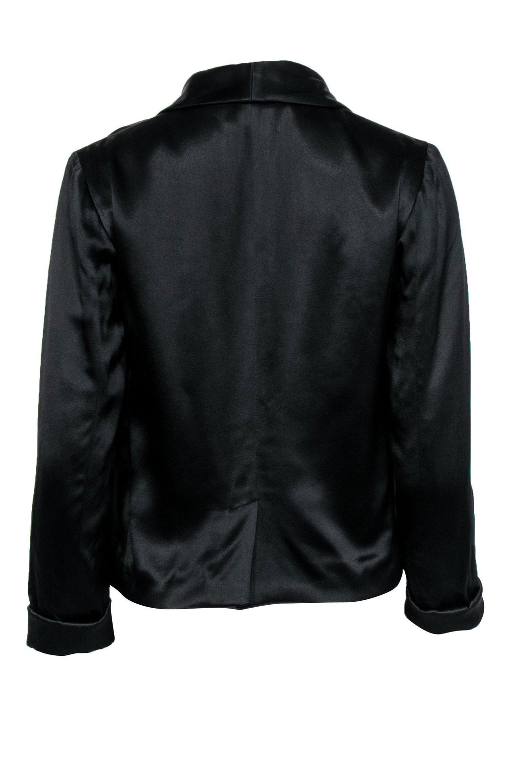 Chloe - Black Satin Double Breasted Open Front Blazer Sz 0