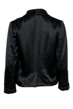 Chloe - Black Satin Double Breasted Open Front Blazer Sz 0