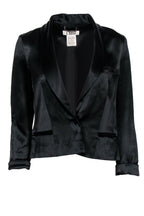 Chloe - Black Satin Double Breasted Open Front Blazer Sz 0