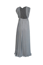 Chloe - Black & White Plisse Pleated Sleeveless Wrap Maxi Dress Sz 8