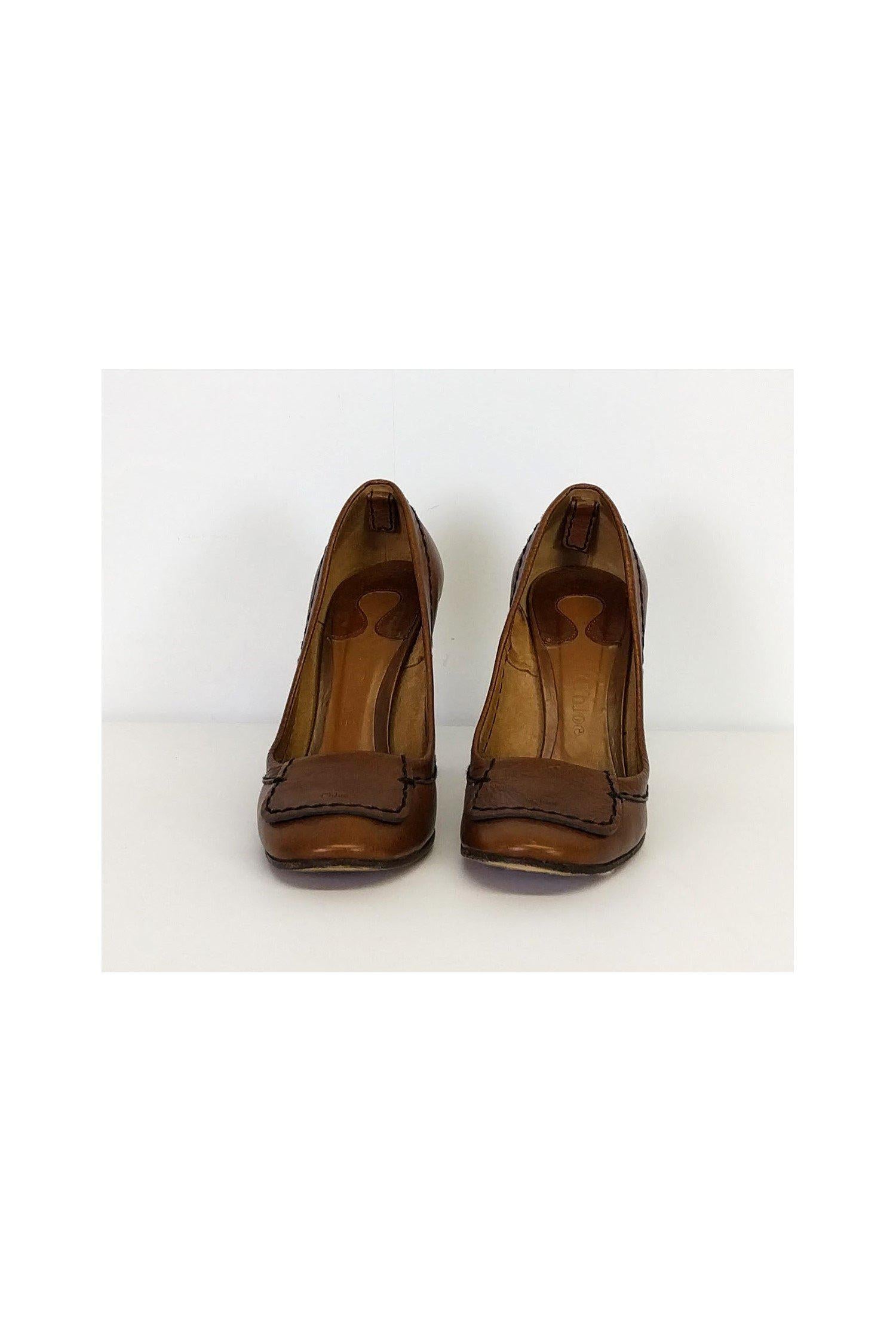 Chloe - Brown Leather Heels Sz 8.5