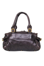 Chloe - Brown Leather Large Handbag w/ Lock & Chain