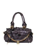 Chloe - Brown Leather Large Handbag w/ Lock & Chain